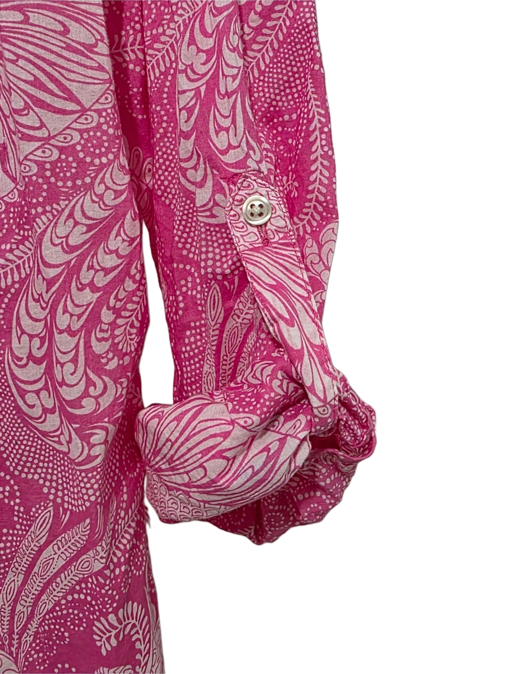 Talbots Bright Pink Paisley Button-Up Shirt - Picture 4 of 6